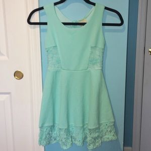 Medium AQUA Bloomingdales Blue Teal Babydoll Dress